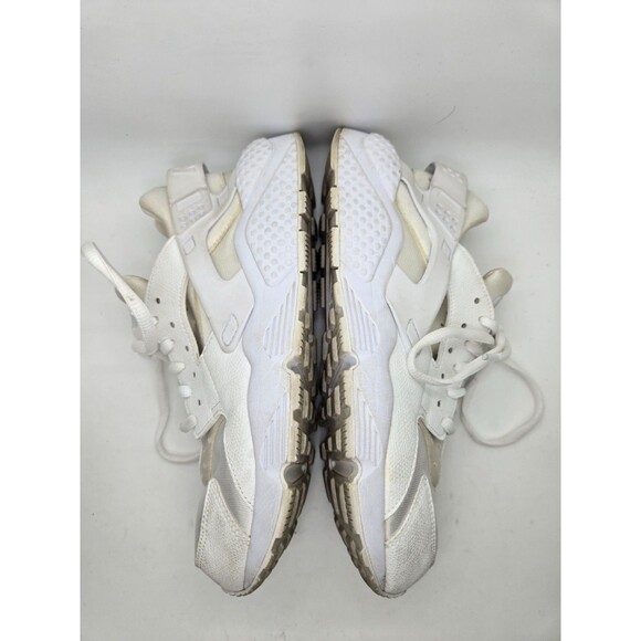 Nike Air Huarache Run Shoes Women's 8.5 Triple White Athletic Running Sneakers - Picture 6 of 8